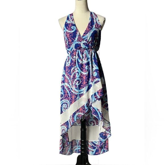 Ya Los Angeles Bright Colorful Hi/Low Racerback Dress (Size: LG Juniors) - Picture 9 of 10